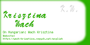 krisztina wach business card